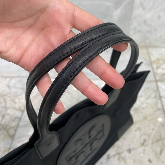 🖤Tory Burch Black Small Ella Nylon Leather Tote Bag - Picture 9 of 14